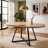 STAPERFO Tavolo da pranzo rotondo allungabile 100/140 x 100 cm per 4-6 persone - con piano in MDF spesso 3 cm e gambe in metallo stabile, salvaspazio per sala da pranzo, cucina, soggiorno (effetto