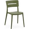 Cribel Set 4 Sedie Bella Verde Inglese in Polipropilene | Sedie Impilabili per Cucina, Sala da Pranzo, Giardino e Bar | Design Moderno, Resistenti e Facili da Pulire