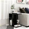 ZQQLVOO Tavolino Nero,Tavlino Basso,Comodino,Con Ripiani,Adatto Per Soggiorno, Camera Da Letto, Ufficio, Dormitorio 50x30x50 cm in Truciolato