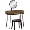 HOMCOM Postazione Trucco in Stile Industriale, Toeletta Trucco in Legno