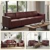 Mendler Salotto modulare componibile Lounge Moderno Lione N71 Ecopelle Divano 4 posti Bordeaux