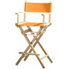 ZStyle Sedia Regista Sgabello Pieghevole Leggera Portatile Director Make Up Hotel Ristorante Casa Veranda Bar Trucco Legno Di Faggio Tessuto Alta Truccatrice (Fusto naturale - Tela arancione)