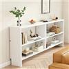 Wetsfgdg Consolle Ingresso Stretta, Tavolo Console Moderno, Tavolino da Divano con Stazione, 9 Ripiani, Legno, per Soggiorno Corridoio Camera(120×15×86.5cm)