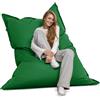 Bruni Pouf gigante Caree in verde abete - Pouf rettangolare XXL da 140 x 180 cm con 400 l di imbottitura, Bean-Bag con rivestimento interno, sacco reclinabile, fodera rimovibile, per interni ed