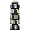 Homieasy 5 Ripiani Libreria Girevole a 360 Gradi, Nero