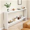 Wetsfgdg Consolle Ingresso Stretta, Tavolo Console Moderno, Tavolino da Divano con Stazione, 2 Ripiani, Legno, per Soggiorno Corridoio Camera(100×10×70cm)