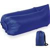 Gohytal Divano gonfiabile con borsa per il trasporto, impermeabile, per giardino, spiaggia, campeggio, picnic, festival musicali (blu navy)