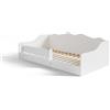 KOBI Letto Montessori al Pavimento 140 x 70 Emma Bianco, senza materasso, letto sicuro con barriera di protezione, elegante e confortevole per la camera del vostro bambino.