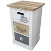 milani home - mobiletto in legno con 3 cassetti, bianco, stile shabby chic, 29 x 27 x 49 cm