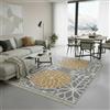 Jimri Fashion4Home Tappeto a pelo corto, boho Kelim, per soggiorno, camera da letto e cucina, per corridoio, cameretta dei bambini, blu orientale, oro, 160 x 230 cm
