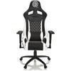 HJH Office 734234 Sedia gaming GAMEBREAKER SX 04 pelle sintetica/tessuto, Nero/Bianco, sedia ufficio, Cuscino per supporto lombare