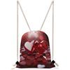 KHAUERBC Borsa da palestra rossa con cuori di San Valentino con coulisse, impermeabile, con cinghie regolabili, per sport, palestra, viaggi, nuoto