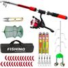 Frfik Canna Da Pesca E Mulinelli Combo Telescopico Portatile Attrezzatura Da | Combo Canna Per Barca Kayak Traina Costiera Acqua Riva Surf Fiume Lago Spiaggia Campeggio