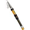 Drawup Canna da pesca telescopica in fibra di carbonio, con grandi anelli guida, canna portatile per mare e acqua dolce, 1,5 m, nero oro (1,5 m)