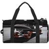 ADFGYERH Borsa da palestra leggera con ruote per skateboard, borsone da viaggio con scomparto per scarpe, borsa da palestra da donna per pernottamento, fine settimana, yoga, palestra, viaggi di lavoro, sport e
