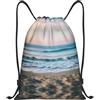 LLOTPQ Zaino con coulisse Spiaggia e mare Stampa Borse Zaino Sport Storage, Nero , M, Classico