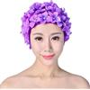 Generisch Cuffia da nuoto da donna, comoda cuffia da nuoto fatta a mano, elegante design con petali, cuffia da nuoto per adulti, donne e ragazze, taglia L