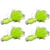 Minhe Set di 5 ami con testa a forma di piuma, esche da pesca in metallo con ganci spinati, per spigola, trota, crappie, pesi da 1,5 g, 2,5 g, 3,5 g, per acqua dolce e salata (4 pezzi F)