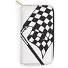 JiuPopular Portafoglio in pelle, marmo bianco chiaro, di piccole dimensioni e grande capacità, facile da trasportare, Bandiere a scacchi Race Flag, 19.7x10.5cm, Moderno
