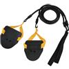 Minhe Set di fasce di resistenza per allenamento di nuoto, pinne staccabili, con ganci regolabili, elastico in TPE regolabile (nero, 27,2 kg)