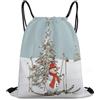 ADFGYERH Borsa per albero di Natale da sci, design con cordino aperto, zaino con coulisse comodo e portatile, piccolo zaino adatto per la vita quotidiana, il lavoro in ufficio, i viaggi e altri