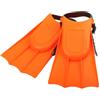 Minhe Pinne da nuoto per bambini, regolabili e antiscivolo, pinne per immersioni, pinne corte in PVC, pinne regolabili per nuoto e allenamento (arancione)