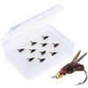 Minhe Esche da pesca a mosca per trote e pesce persico, 2010 pezzi, ganci in silicone morbido con punte in acciaio ad alto tenore di carbonio (misura S, 20 pezzi)
