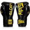 Fairtex Guantoni da boxe X Glory - Nero - Guanti da boxe per kickboxing Sparring Muay Thai in pelle - fatti a mano in Thailandia - Guanti da boxe ufficiali Glory Kickboxing