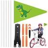 Generisch Bandiera ad alta visibilità, striscione di sicurezza per bicicletta, set di aste regolabili, dispositivo di avvertimento per sedia a rotelle all'aperto, segnali di avvertimento fluorescenti