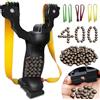 Feeoc Set di fionde sportive per allenamento all'aria aperta, impugnatura ergonomica antiscivolo con rivista a sfera, con 400 sfere di allenamento e 6 fasce di ricambio, centrifuga di precisione per il