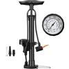 Aimisite Pompa per bicicletta con manometro, pompa per tutte le biciclette, pompa da pavimento con valvole Presta e Schrader, pompa per pneumatici per bici, sport, palloni, anelli da nuoto, gonfiabili