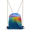 KHAUERBC Rainbow Ocean, borsa da palestra con coulisse e cinghie regolabili, per sport, palestra, viaggi, nuoto
