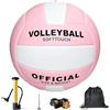Foreverup Pallavolo ufficiale taglia 5, beach volley, morbido e impermeabile, con aghi per pompa, pompa, borsa a rete, borsa per pallone, per interni, esterni, piscina, palestra, allenamento, donne