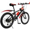 LKHDONG Mountain bike premium da 20 pollici, 7 marce, bicicletta per bambini, per ragazze e ragazzi da 130 a 150 cm, in alluminio con forcella ammortizzata (rosso)
