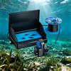 FUANA Sistema di pesca subacquea IPS, lente grandangolare Fish Finder Sea Ice Pond Fiume, trasparente, struttura in metallo ABS