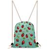 KHAUERBC Coccinelle rosse su uno sfondo blu, borsa con coulisse resistente agli spruzzi, borsa da palestra con cinghie regolabili, zaino per sport, palestra, viaggi, nuoto