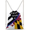 Lawenp Borsa da palestra sportiva in tela con coulisse e bandiera del Maryland blu sottile, borsa a tracolla resistente per uomo e donna