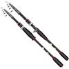 Minhe Canna da pesca telescopica per baitcasting, in fibra di carbonio MH, peso 6-35 g, portatile, con snodo, per pescatori d'acqua dolce e salata (nero)