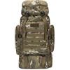 Neptuiby Zaino da trekking impermeabile Zaino da resistente allo strappo da campeggio di capacità per viaggi all'aperto Cp Camouflage 56-75L.