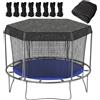 Neptuiby Copertura ombreggiante per trampolino Copertura per trampolino pieghevole in polietilene ad alta densità con blocco UV per accessori per trampolini rotondi da 10 piedi (telaio a 8 poli)
