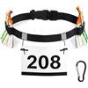 TLDBATICE Cintura con numero di partenza per triathlon, con clip per numero di partenza, senza spille di sicurezza, cintura con 6 supporti in gel, cintura ultraleggera per maratona, ciclismo