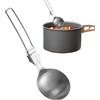Générique Stainless Steel Cooking Spoon, Folding Cooking Spoon for Soup, Anti Scalding Tool, Stainless Steel Cookware, for Meal Prep, RV Kitchen, Hot Pot, Travel, BBQ, Picnic