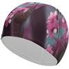 ADFGYERH Cuffia da nuoto unisex morbida con piccoli fiori rosa, cuffia da nuoto comoda, flessibile e durevole, per allenamento in piscina e in spiaggia