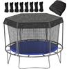 Xweptuy Copertura ombreggiante per Trampolino, tettoia per Trampolino in polietilene ad Alta densità con Blocco UV per trampolini Rotondi da 10 Piedi (Telaio a 8 Pali)