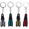 Baxnore 4 pz Pinna da Immersione Portachiavi Ciondolo in Silicone Dive Flipper Portachiavi per Portafogli Telefoni Borse Mini Scuba Diving Accessori per Subacquei Appassionati