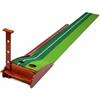 Generic Allenatore di Putt Golf Tappetino di Allenamento Base in Legno Superficie Tipo Canale Rialzato con Due Fori Bersaglio Stabilità per Esercizi di Putt Indoor Adatto a Palestra, 2.5m
