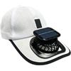 FortunateSweet Cappello da sole a energia solare, in rete traspirante, con ricarica USB, regolabile, per pesca, escursionismo, spiaggia, nero (bianco)