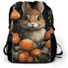 KHAUERBC Coniglio con funghi zaino con coulisse per adulti, borsa da palestra con scomparto per scarpe, zaino da trekking con tasche laterali in rete