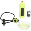 Hidyliu Mini Bombola di Ossigeno Portatile S400 Plus per Immersioni Subacquee e Avventure di Snorkeling con capacità di 1 Litro (Verde)