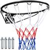 HaoChrymec Canestro da Basket in Ferro, Ricambio per Muro e Porta, Nero, 45.72 cm
